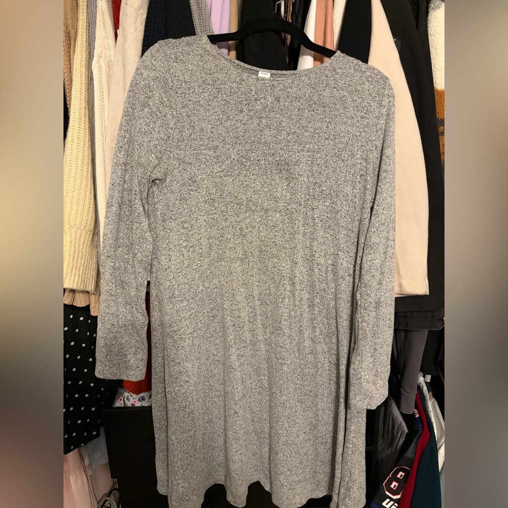 Old Navy Heather Gray Knit Pullover Dress